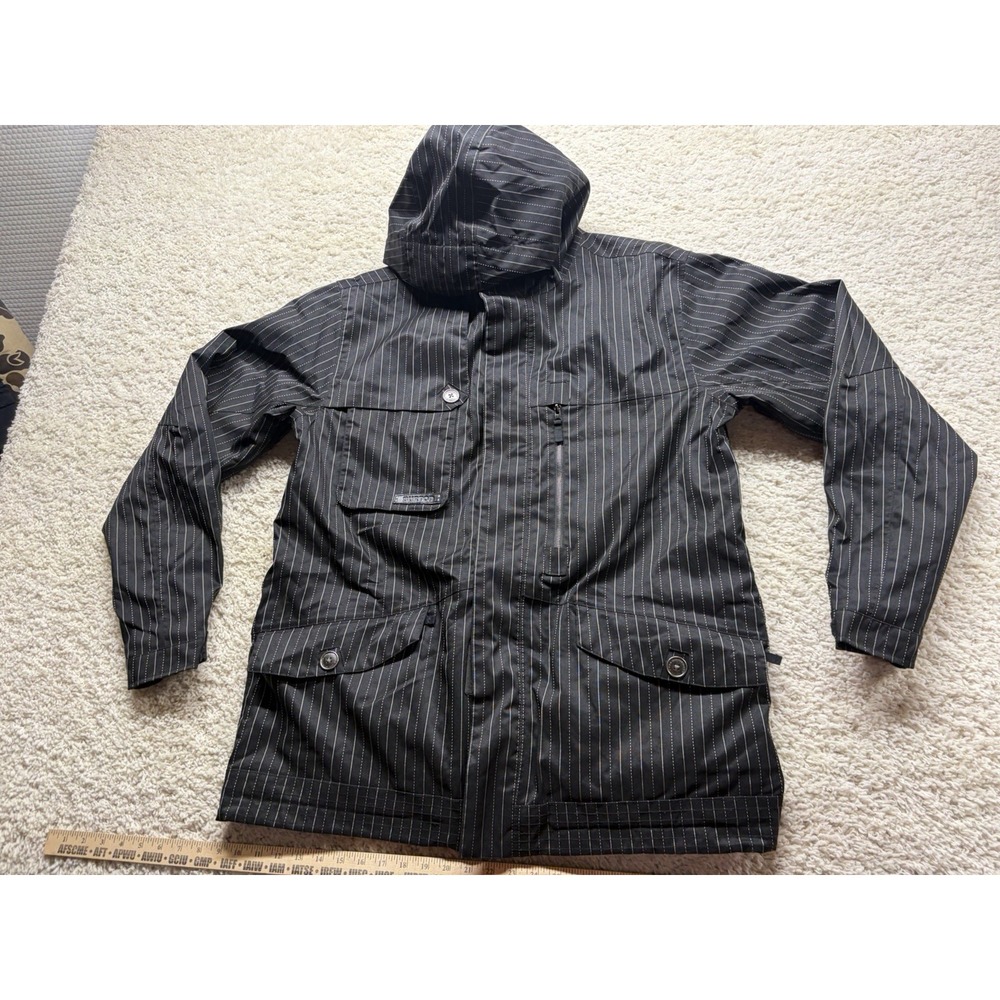 Vintage Y2K Burton Black Pin Stripe Snowboard Coat Mens XL EUC